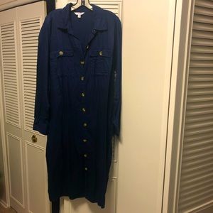 Blue button up dress